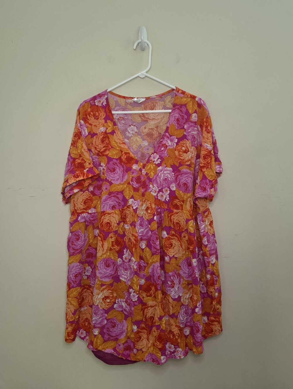 Women's Emily Wonder Floral Print Mini Dress /Top Sz 2X